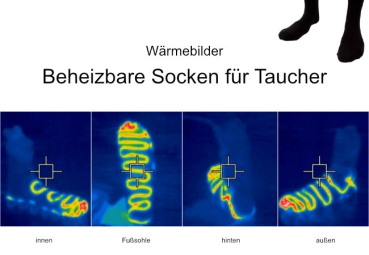 Wärmebilder Beheizbare Socken für Taucher