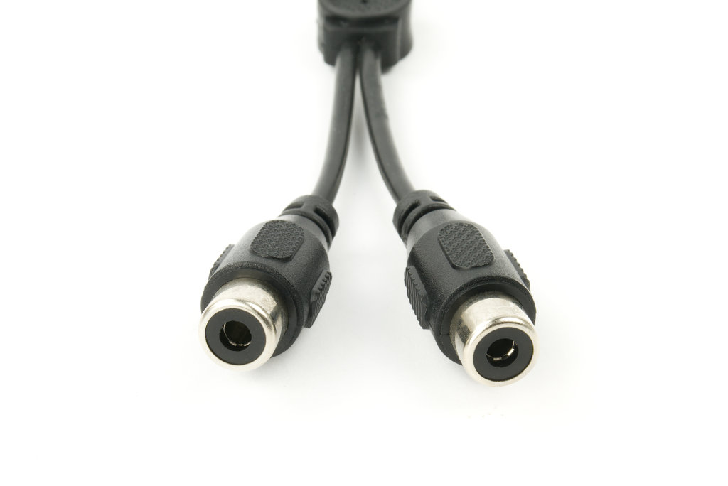 Y-Cinch-Adapterkabel (PVC) 1 x m auf 2 x w, parallel, max. 5A