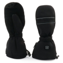 Both Sides Heated Glove "Dual Heat Mitten" in Black Goatskin and Push Heating Control