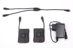 7,4V | 2.300mAh LiPo Akku-Heizpaket "Medi-Push-2" mit beleuchteter Drucktaster-Akkusteuerung für Heizbekleidung